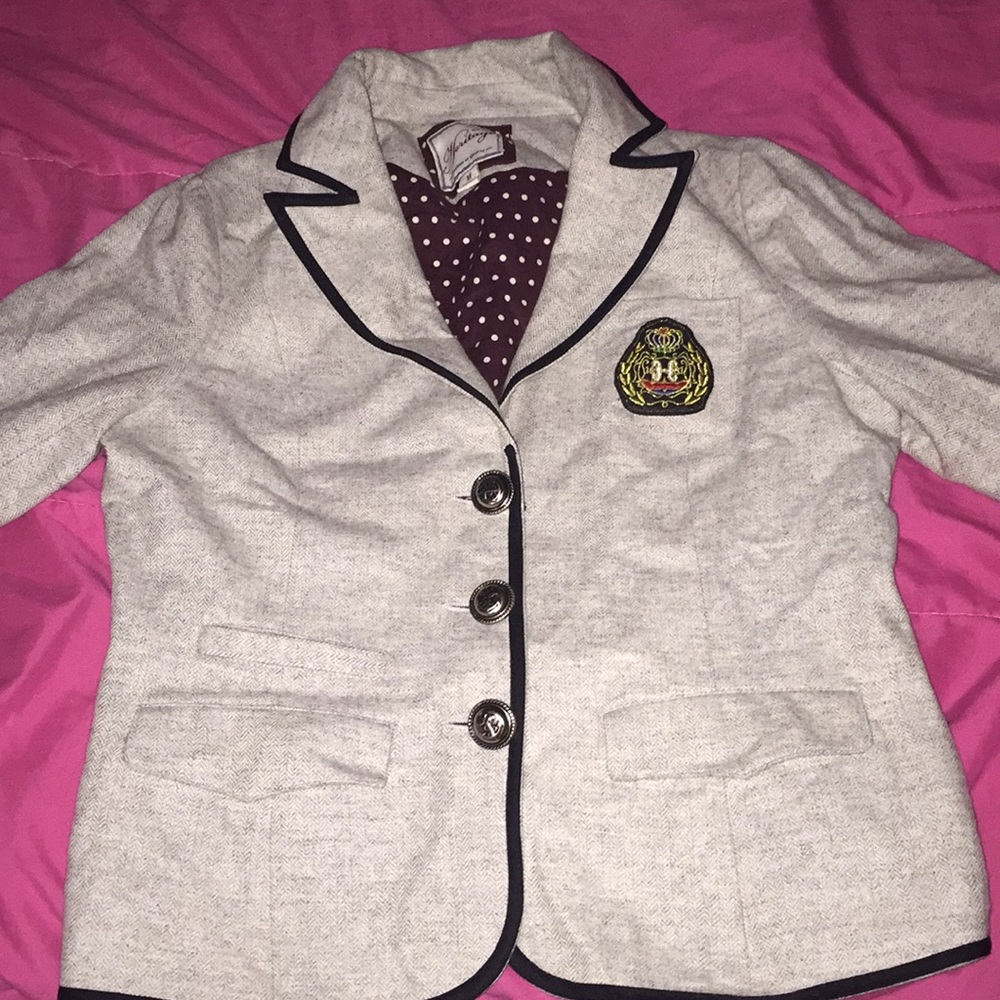 Gray button up jacket